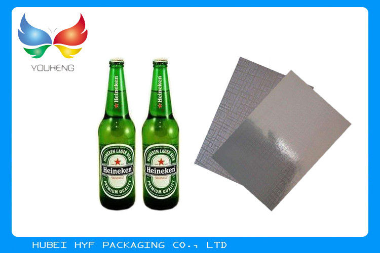 Washable Silver Metallic Paper With Laser Holographic  Wood Pulp Material Beer Bottle Label in 70gsm