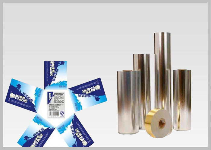 Vacuum Metallic Foil Paper Single Sided Coating , Easy To Wash Away From Bottles For Glass Bottle labels